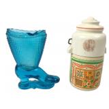 Avon Patchwork Cologne Mist and Blue Glass Boot