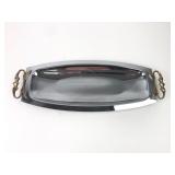 Mid-Century Modern Chrome and Brass Serving Tray