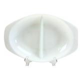 VTG Pyrex White Milk Glass Divided Casserole Dish