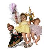 Group of 5 Vintage Dolls, Ideal Baby Doll, 13-23"