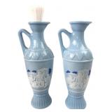 Jim Beam Blue Milk Glass Greek Philosopher Decante