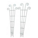 Pair of Green Metal Garden Trellises, 60" H