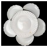 Syracuse China O.P. Co. White Swirl Plate Set