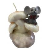 Figural Mouse and Mushroom Wax Candle