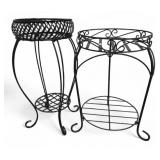 Pair of Wrought Iron Tiered Plant Stands