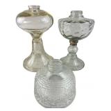 Anchor Hocking and Assorted Glass Oil Lamp Bases