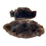 Two Natural Beaver Fur Pelts