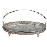 Silverplate and Pressed Glass Divided Basket