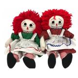 Pair of Raggedy Ann Style Cloth Dolls, 20" H