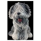 Ceramic Shaggy Dog Figurine, 9.5" H