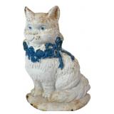 Cast Iron Sitting Cat Doorstop, 8" H
