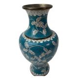 Chinese Cloisinn© Enamel Floral Vase, 9.25" H