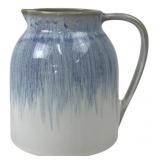 Ceramic Pitcher with Blue Drip Glaze