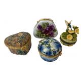 Assorted Floral and Hummingbird Trinket Boxes