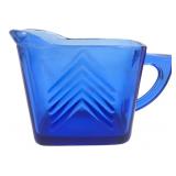 VTG Hazel-Atlas Chevron Cobalt Blue Glass Creamer