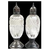 VTG Sheffield Sterling Silver and Cut Glass Shaker