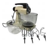 Sunbeam Mixmaster Mixer with Two Fire-King Bowls