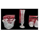 Gorham Crystal Bowl, Bud Vase, and S&P Shaker Set