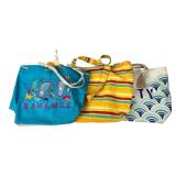 Set of Three Beach Tote Bags