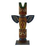 Indian Village St. Ignace Wooden Totem Pole Small