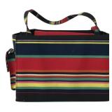 Multi-Colored Striped Fabric Handbag
