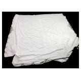 White 100% Cotton Bedskirt with Lace Border