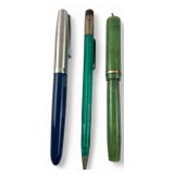 Parker and Laughlin Fountain Pen and Pencil Lot