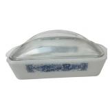 Glasbake Milk Glass Loaf Pan with Lid
