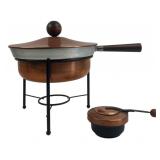 Copper and Aluminum Fondue Pot Set