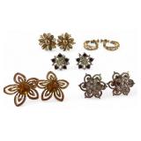 Vintage Assorted Screw-Back Earrings, 5 Pairs