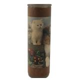 Vintage Style Pillar Candle with Pets Motif