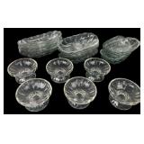 Set of Pressed Glass Ice Cream Bowls and Plates