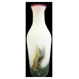 Frosted Art Glass Vase with Swirled Motif