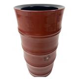Japanese Red Lacquerware Bamboo-Form Vase