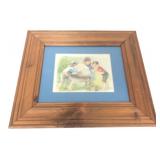Framed Children at Grindstone Print, 14x12"