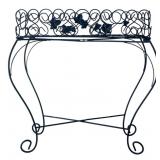 Black Metal Ivy Motif Plant Stand