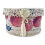 Decorative Oval Fruit Motif Trinket Box