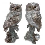 Pair of Decorative Owl Figurines, 9" H