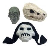 Halloween Costume Mask and Skull Lot