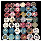 Collection of 42 Casino Poker Chips