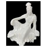 White Porcelain Seated Guanyin Figurine, 13" H