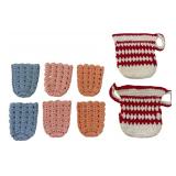 Set of Eight Hand-Crocheted Cup and Pot Holders
