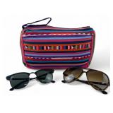 Ray-Ban Sunglasses and Fabric Pouch Lot