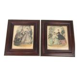 Pair of La Mode Illustr©e French Fashion Prints