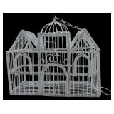 White Painted Wire Birdcage Style Decorative House