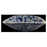 Hand-Painted Blue and White Floral Porcelain Bowl
