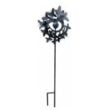 Metal Butterfly & Glass Orb Wind Spinner 45"
