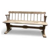 Rustic Spindle Back Wooden Bench