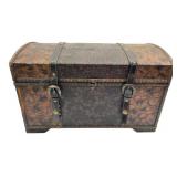 Decorative Faux Leather Domed Storage Trunk
