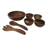 Crate & Barrel 7-Piece Acacia Wood Salad Set